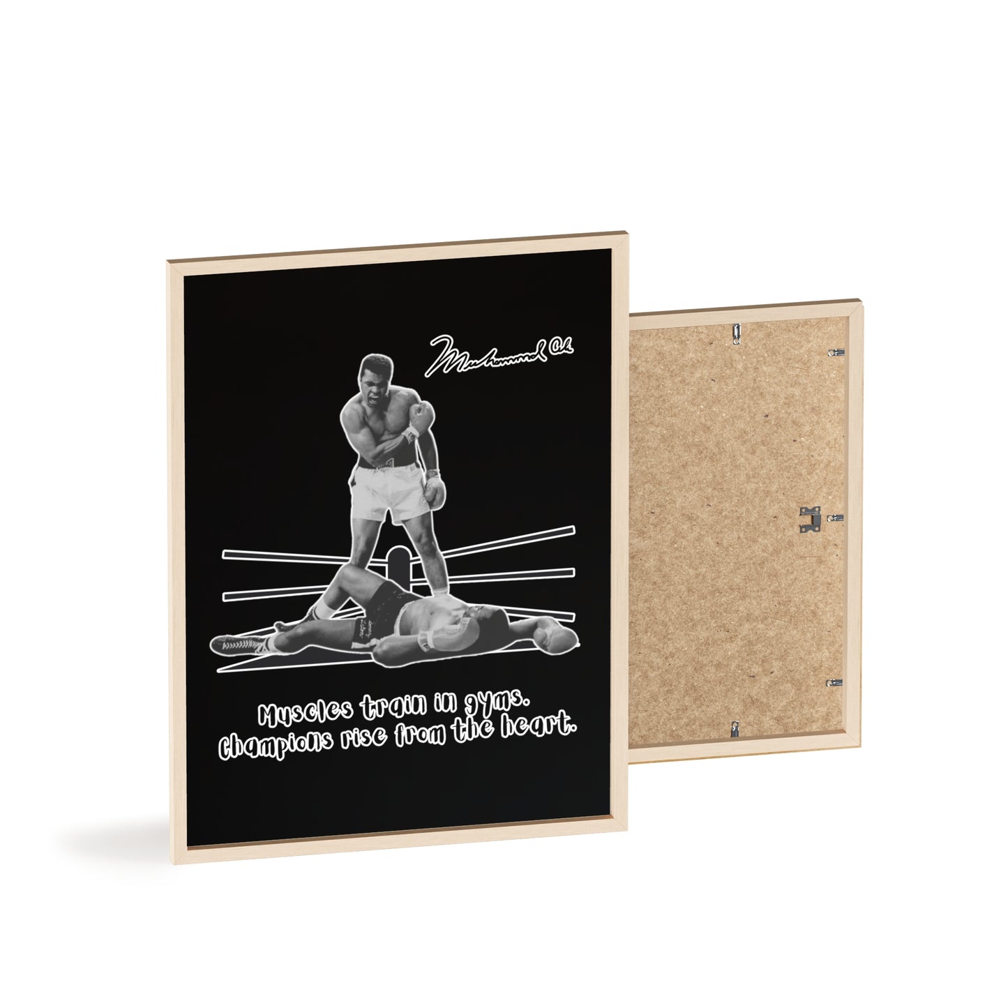 Boxing Inspired Wall Art Poster with Wooden Frame - Muhammad Ali
