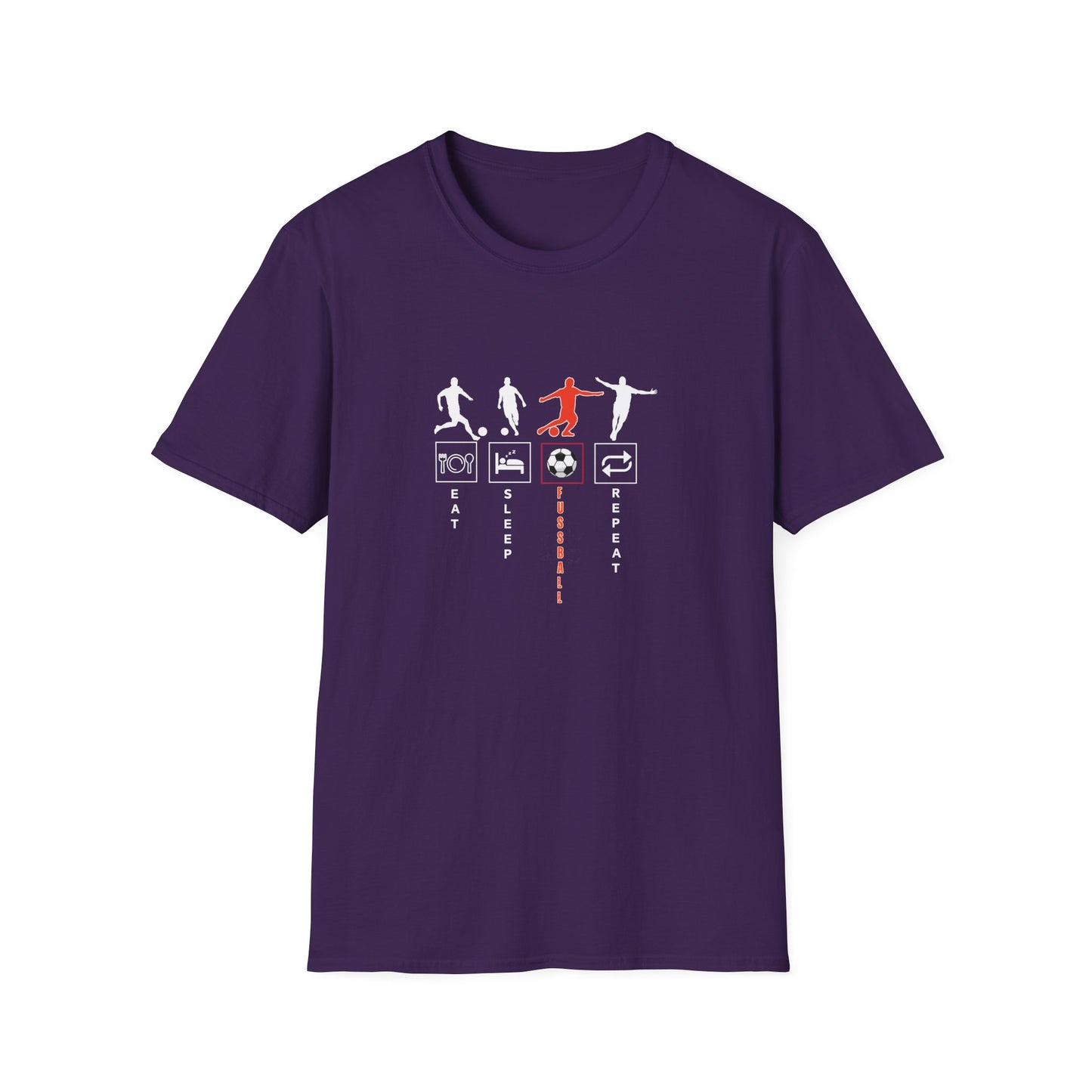 Fußball - Soccer Life Unisex T-Shirt - Eat, Sleep, Fußball, Repeat