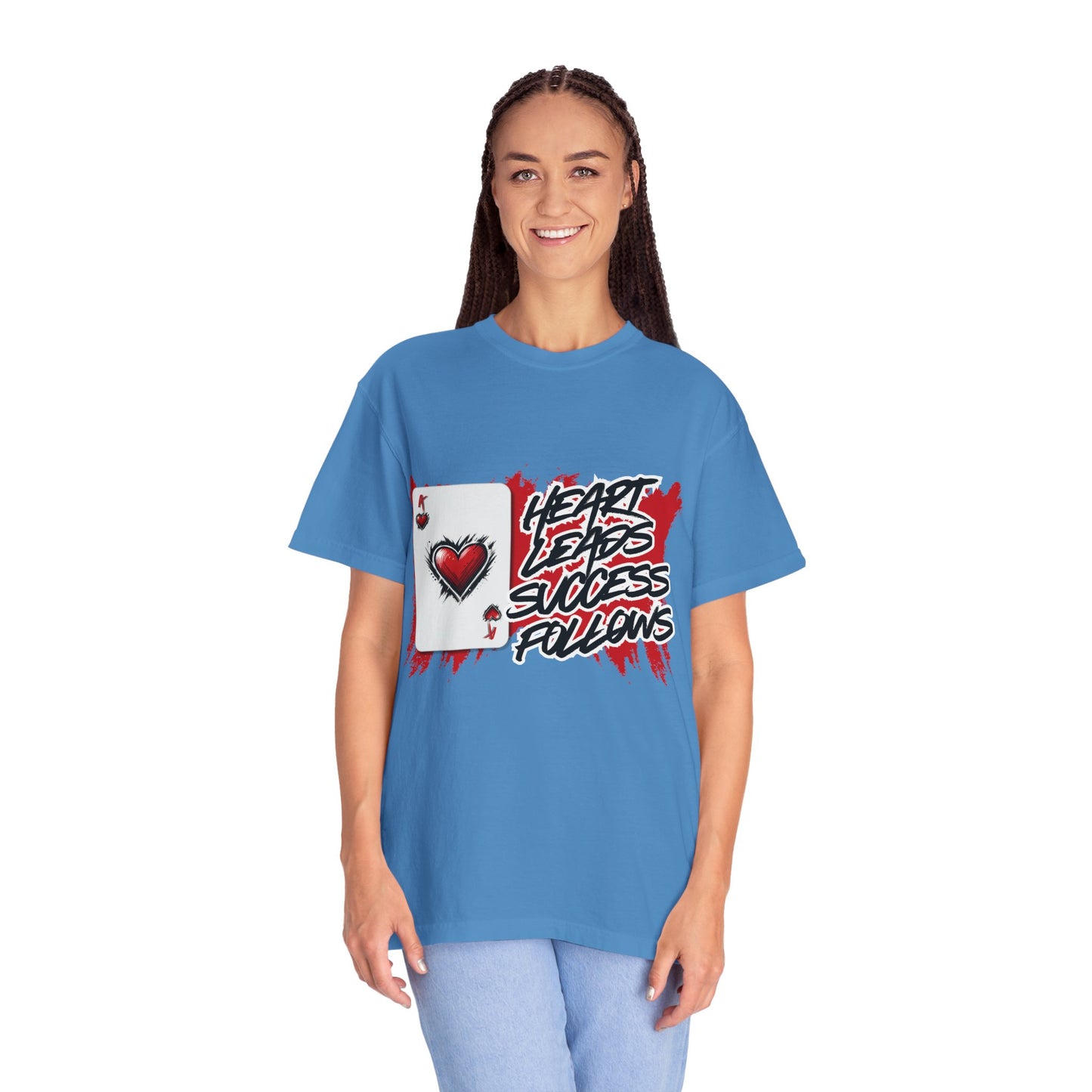 Heart Leads Success Unisex Heavy Cotton Tee | Graphic Tee | Casual Wear | Gift for Gamers | Inspirational Fashion | Streetwear