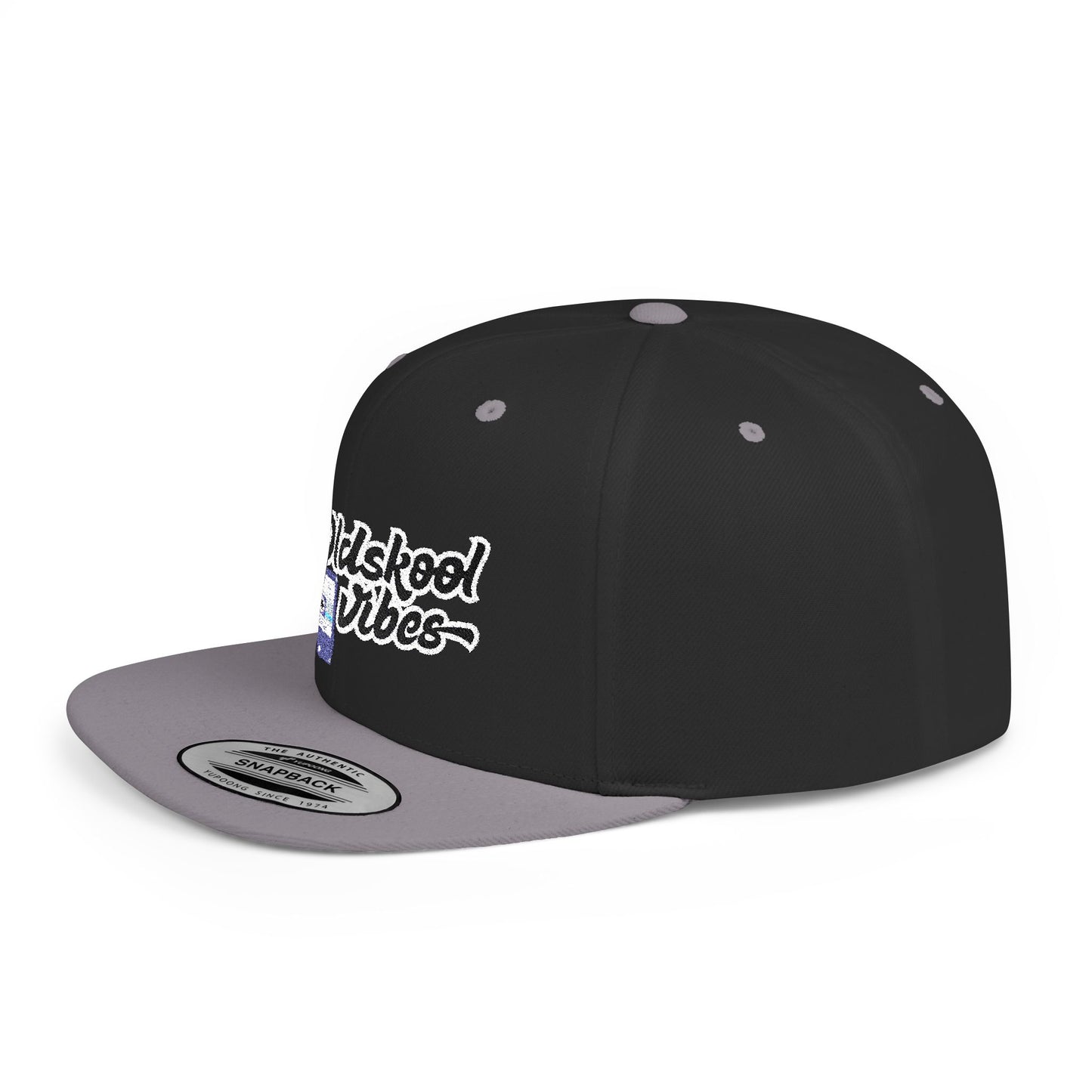 Oldschool Vibes Flat Bill Snapback Cap | Retro Style Hat for Casual Wear