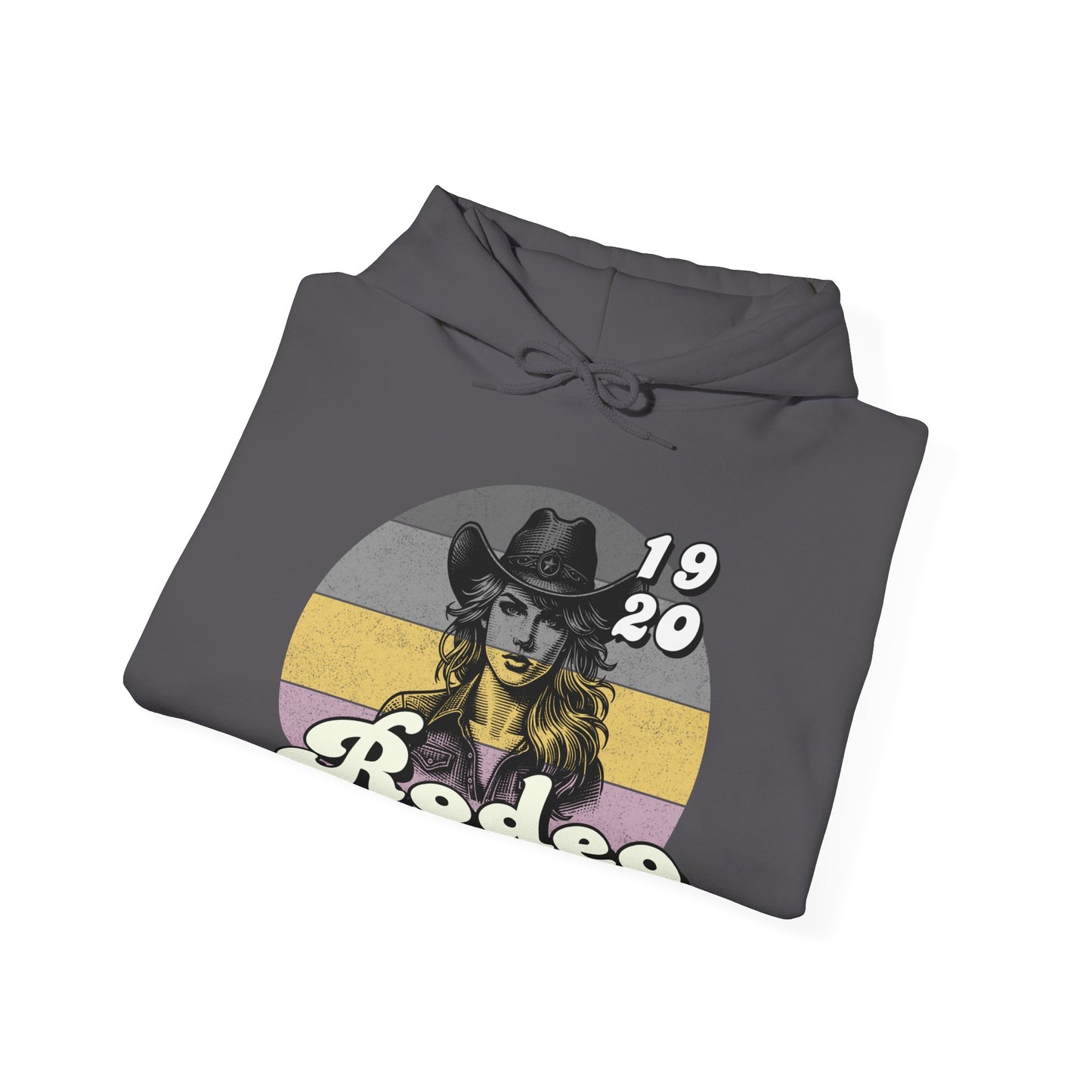 Rodeo Cowgirl Hooded HOODIE - Unisex Heavy Blend⢠- Retro Style