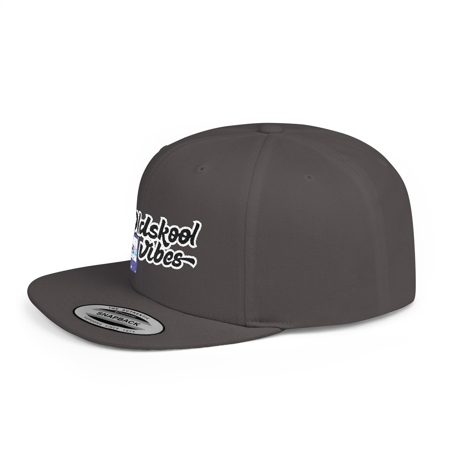 Oldschool Vibes Flat Bill Snapback Cap | Retro Style Hat for Casual Wear