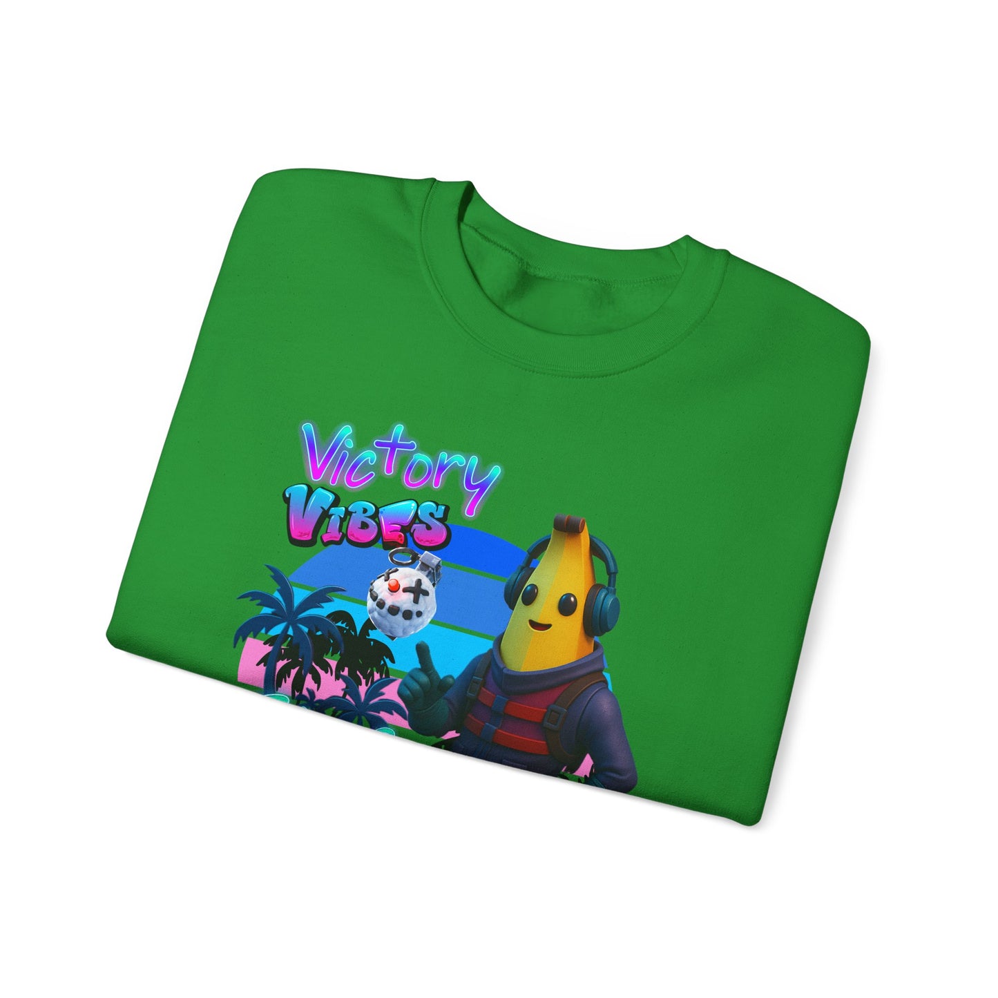 Victory Fortnite Vibes Banana Crewneck Sweatshirt - Unisex Heavy Blend