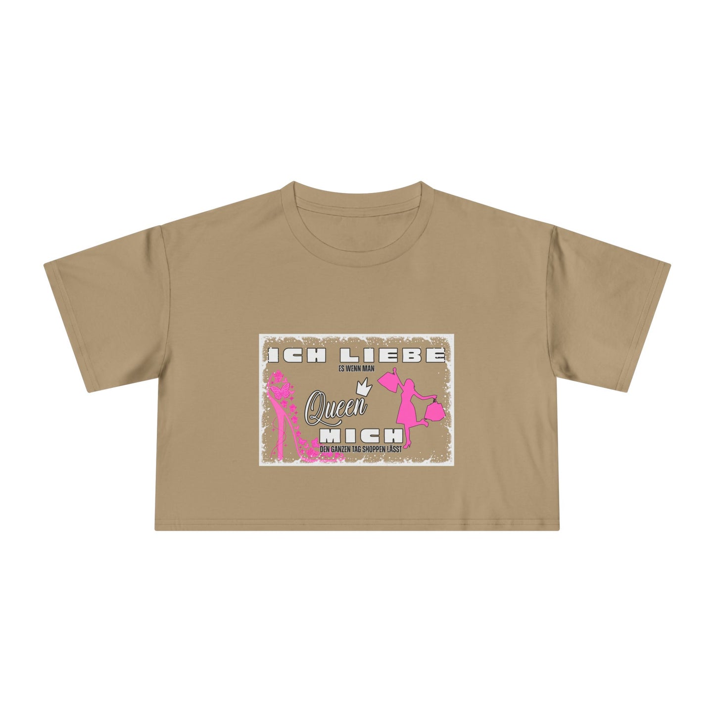 Ich liebe shoppe "Shopping Queen" Crop Tee copped Shirt