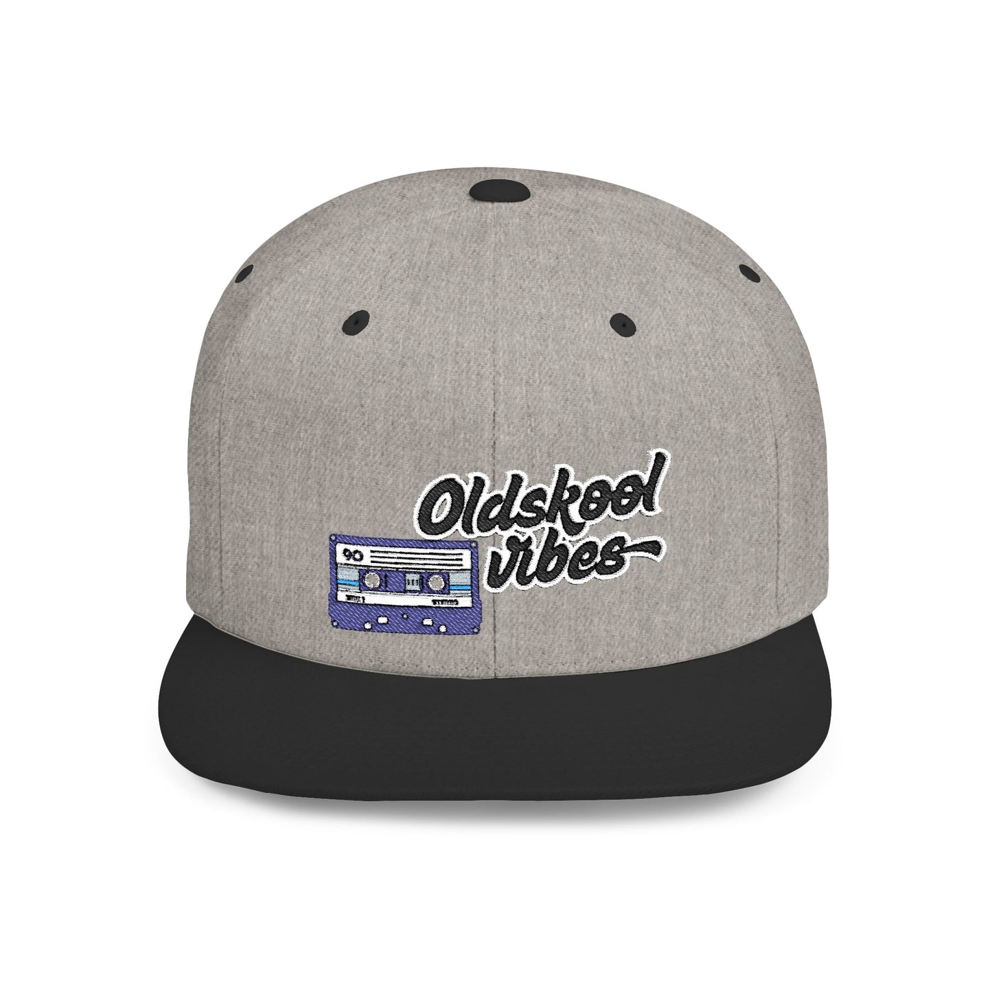 Oldschool Vibes Flat Bill Snapback Cap | Retro Style Hat for Casual Wear