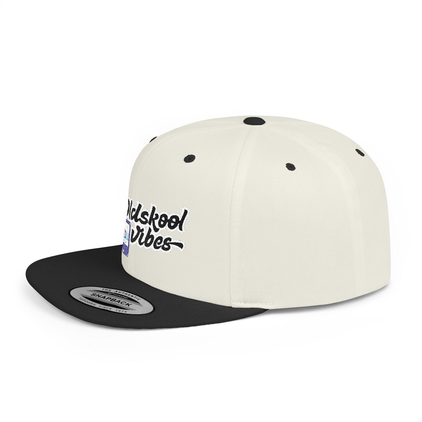 Oldschool Vibes Flat Bill Snapback Cap | Retro Style Hat for Casual Wear