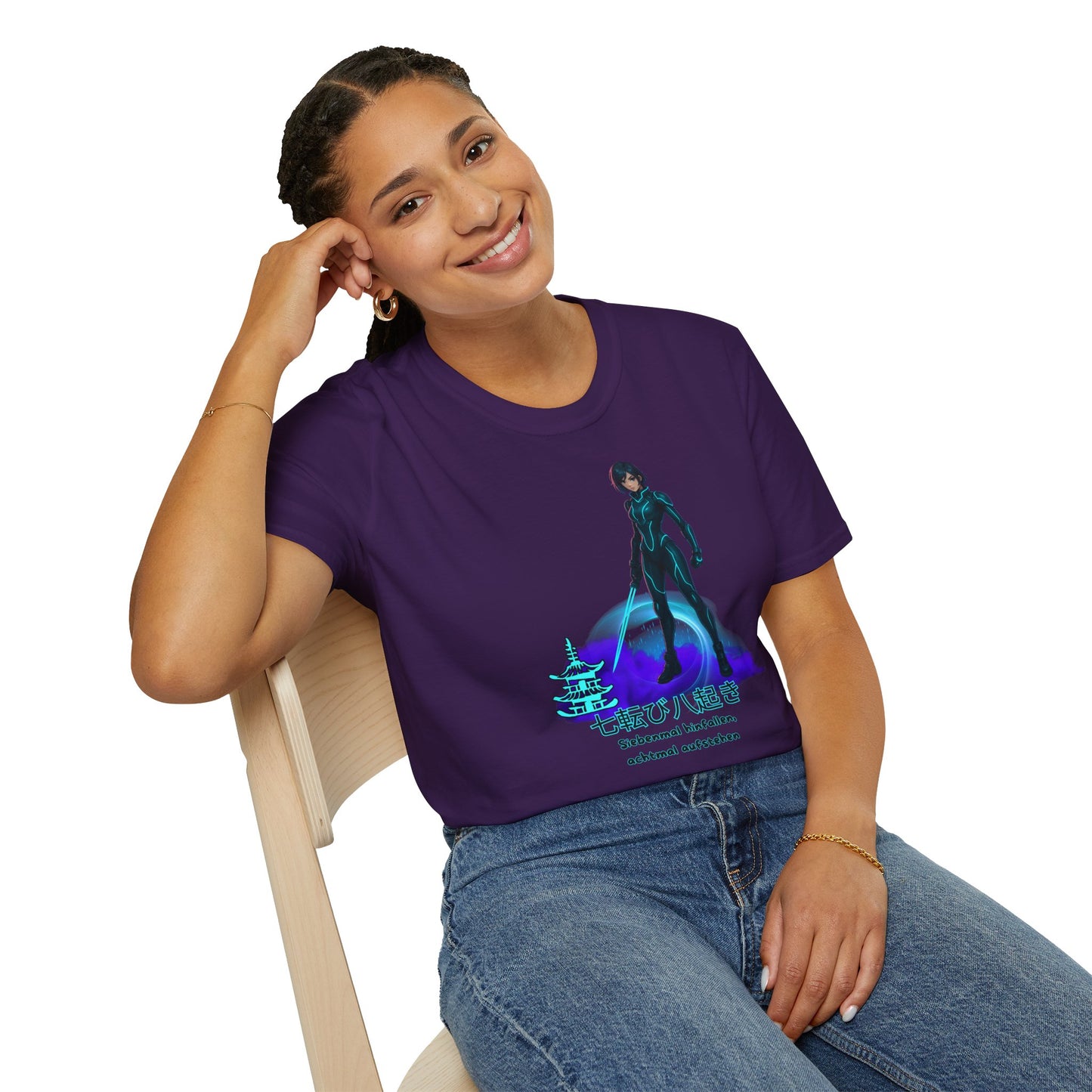 T-Shirt - Anime "siebenmal hinfallen - achtmal aufstehen"