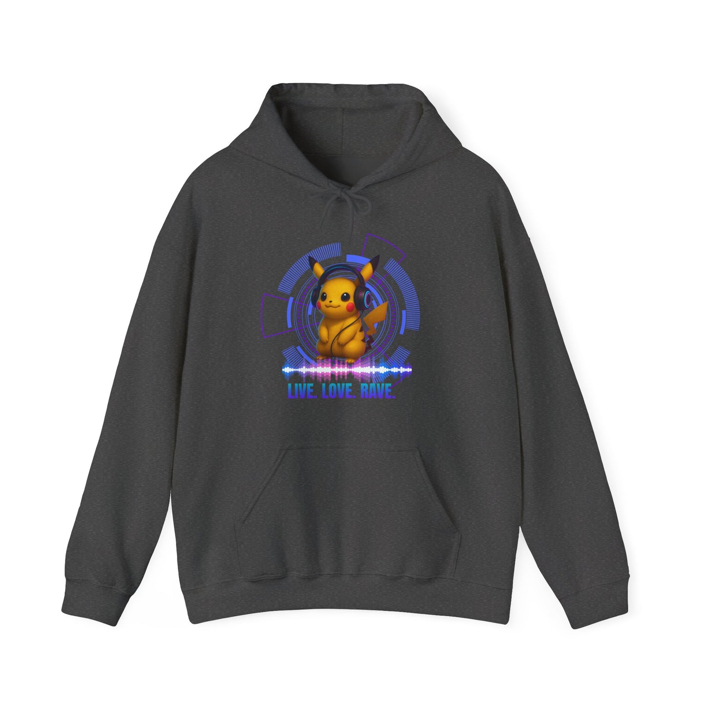 Rave Hoddie, Live Love Rave - Techno - Pokemon