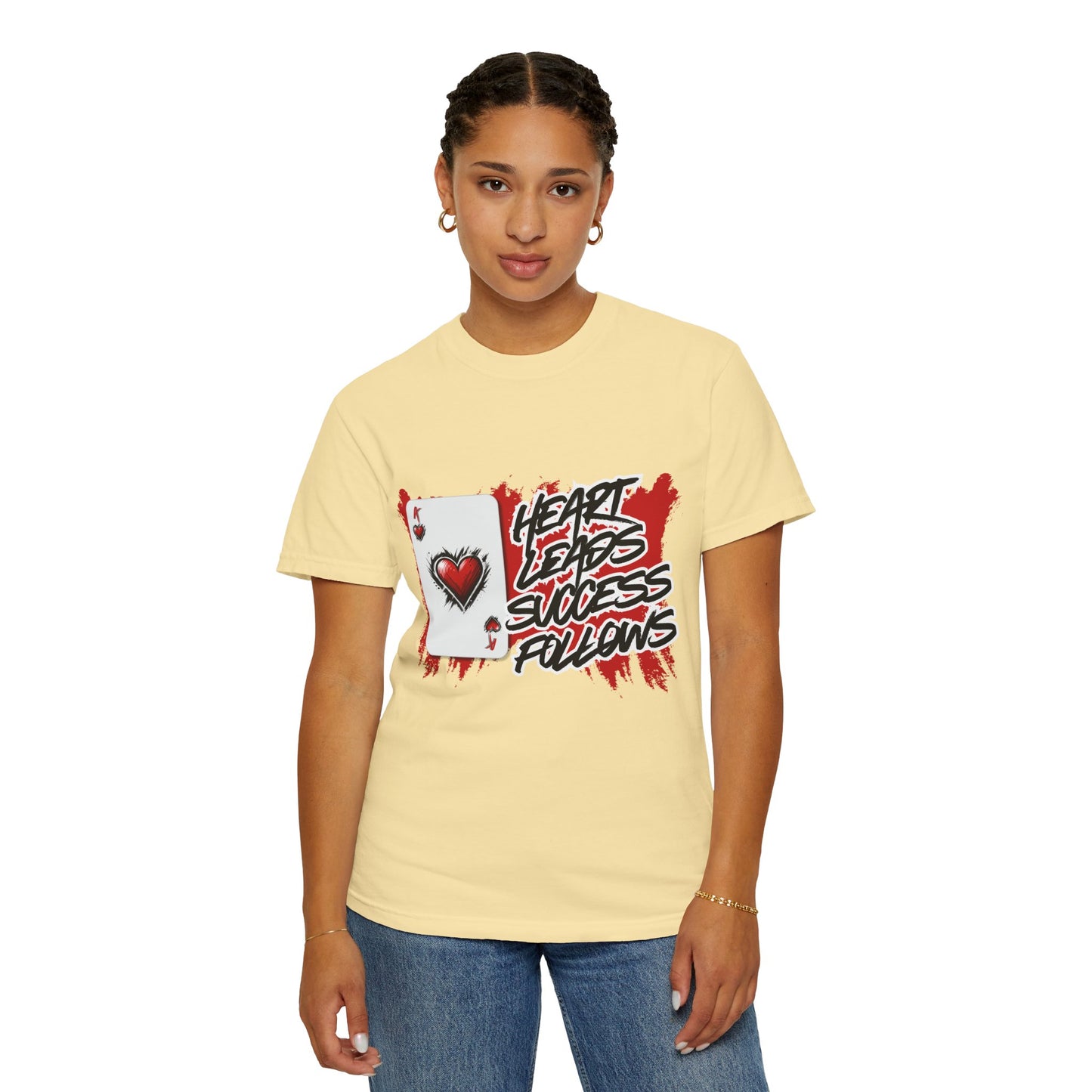 Heart Leads Success Unisex Heavy Cotton Tee | Graphic Tee | Casual Wear | Gift for Gamers | Inspirational Fashion | Streetwear