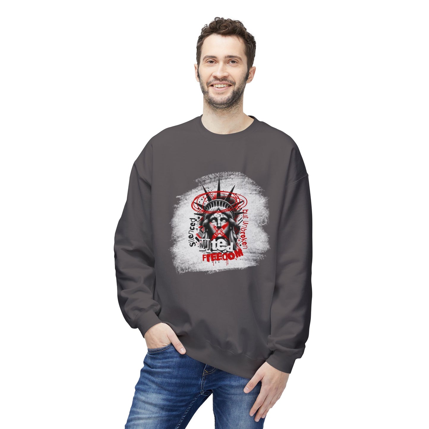Freedom Statement Sweatshirt - Freiheitstatue muted but not unbroken