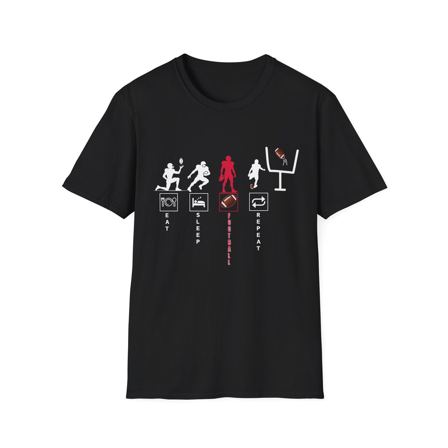 Football Life Unisex T-Shirt - Eat, Sleep, Football, Repeat