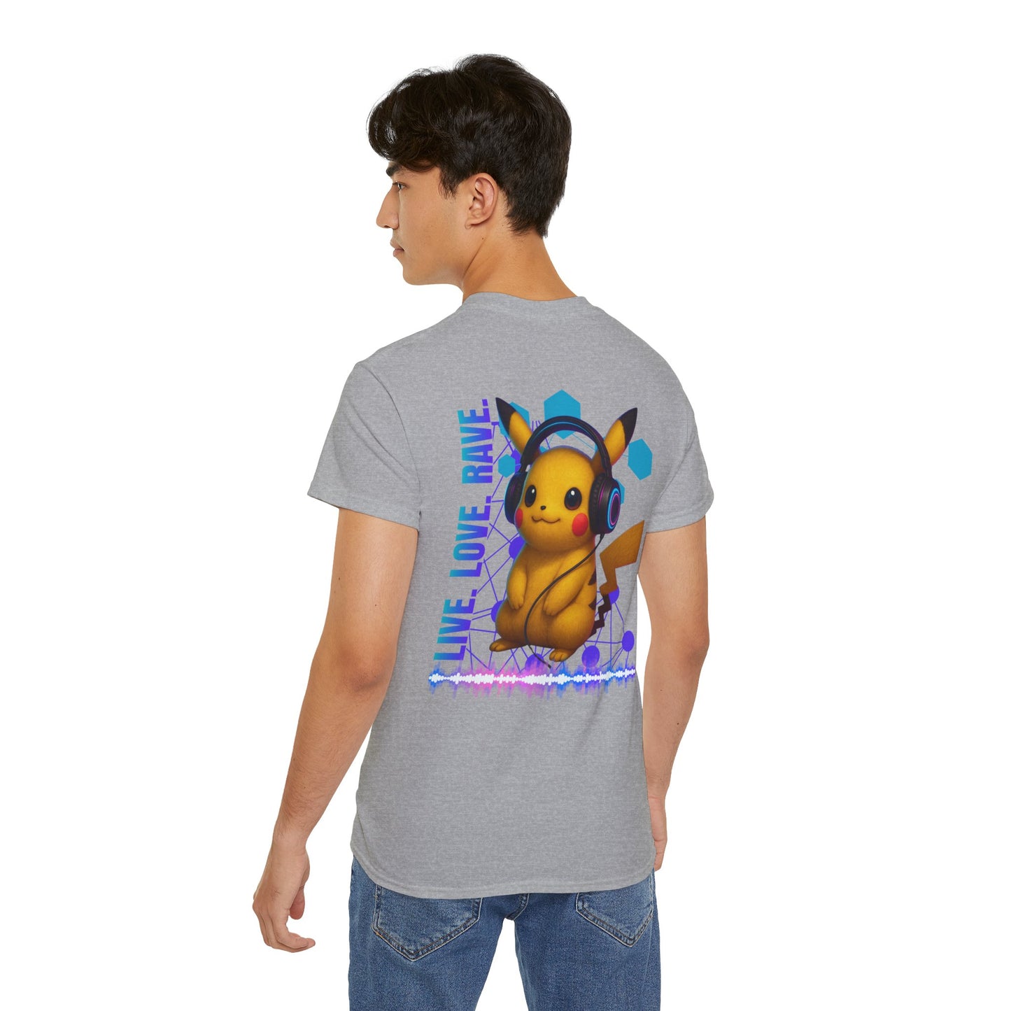 Rave T-Shirt, Fun Music Shirt, Live Love Rave - Techno - Pokemon