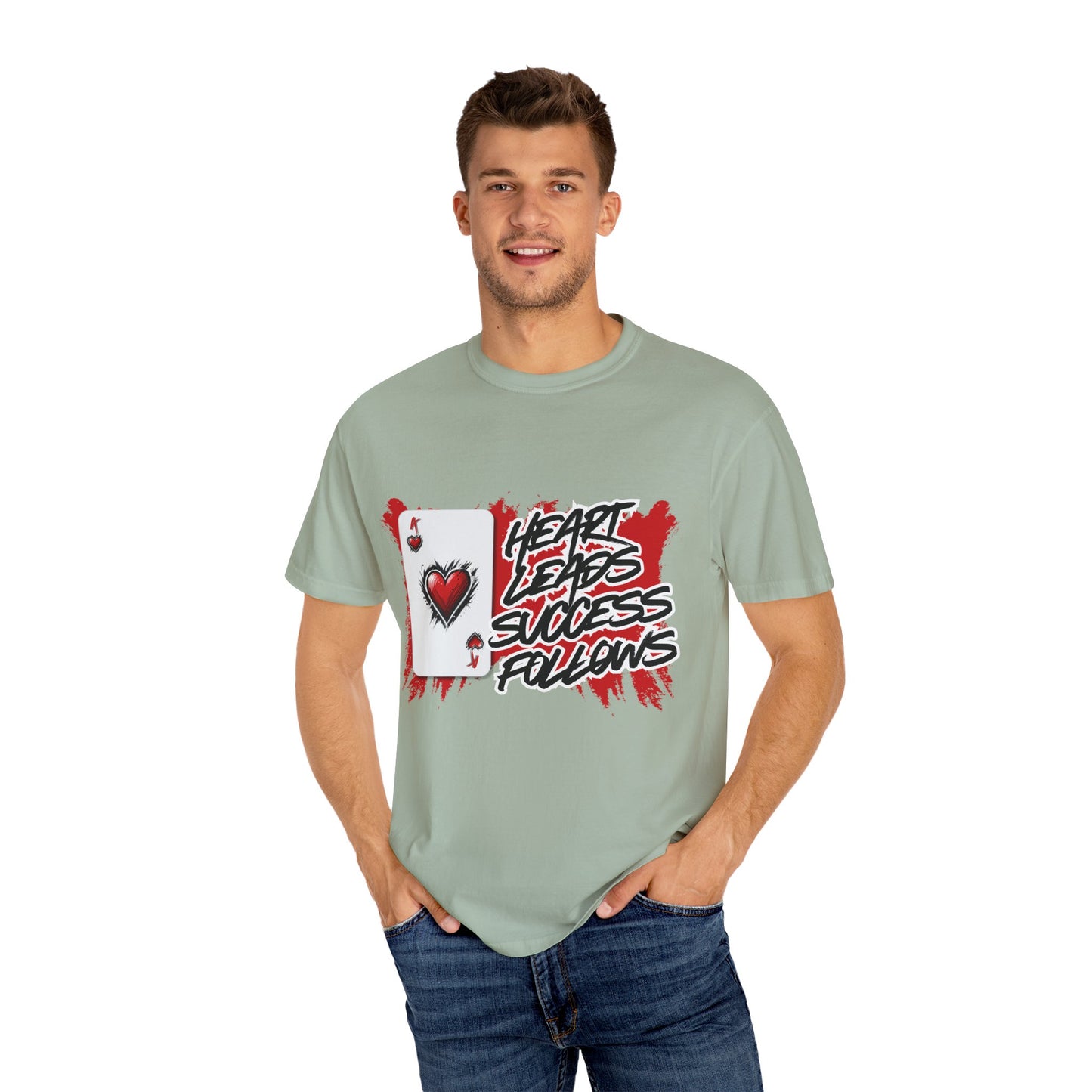 Heart Leads Success Unisex Heavy Cotton Tee | Graphic Tee | Casual Wear | Gift for Gamers | Inspirational Fashion | Streetwear