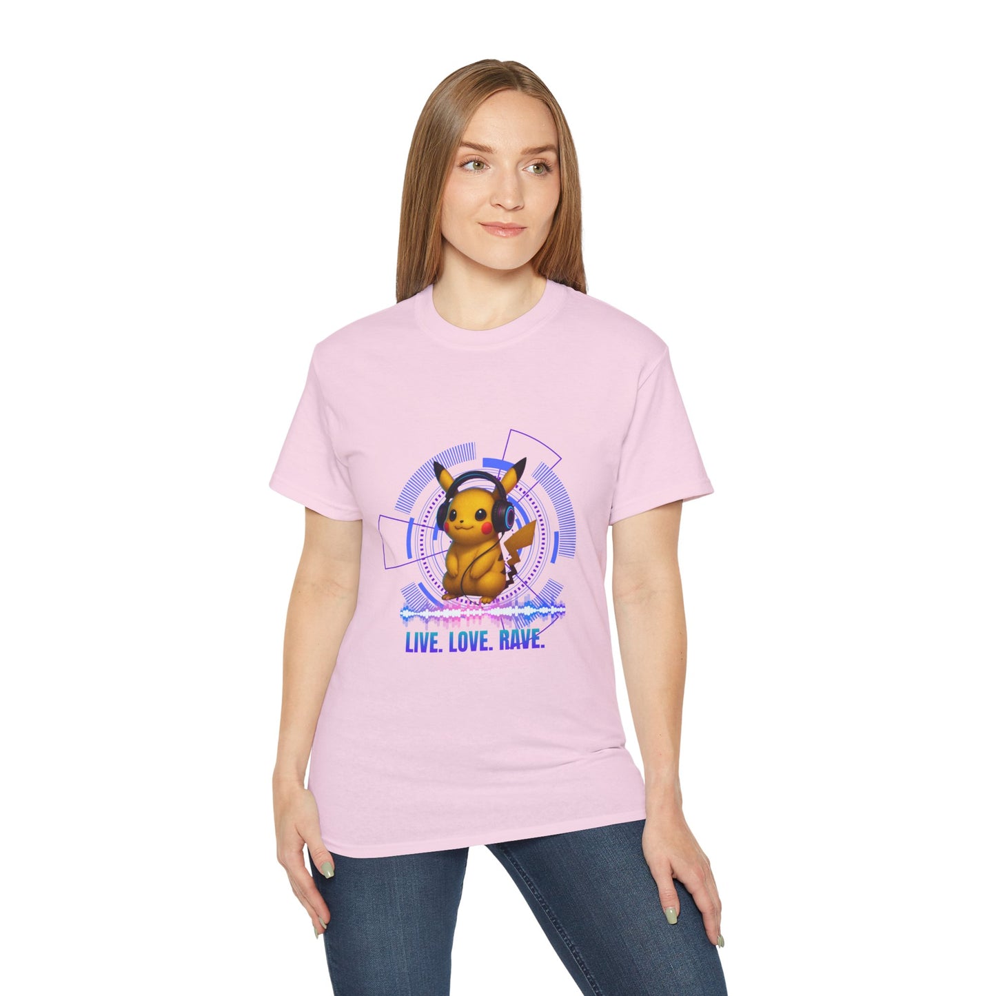 Rave T-Shirt, Fun Music Shirt, Live Love Rave - Techno - Pokemon