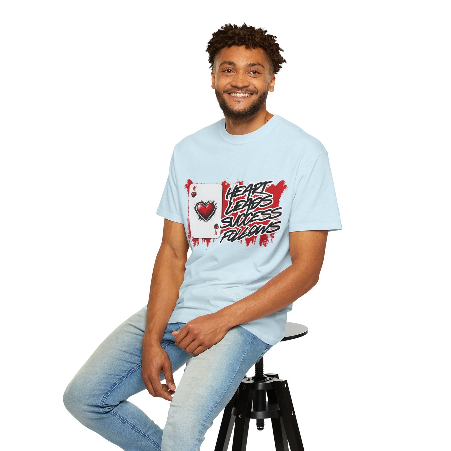 Heart Leads Success Unisex Heavy Cotton Tee | Graphic Tee | Casual Wear | Gift for Gamers | Inspirational Fashion | Streetwear