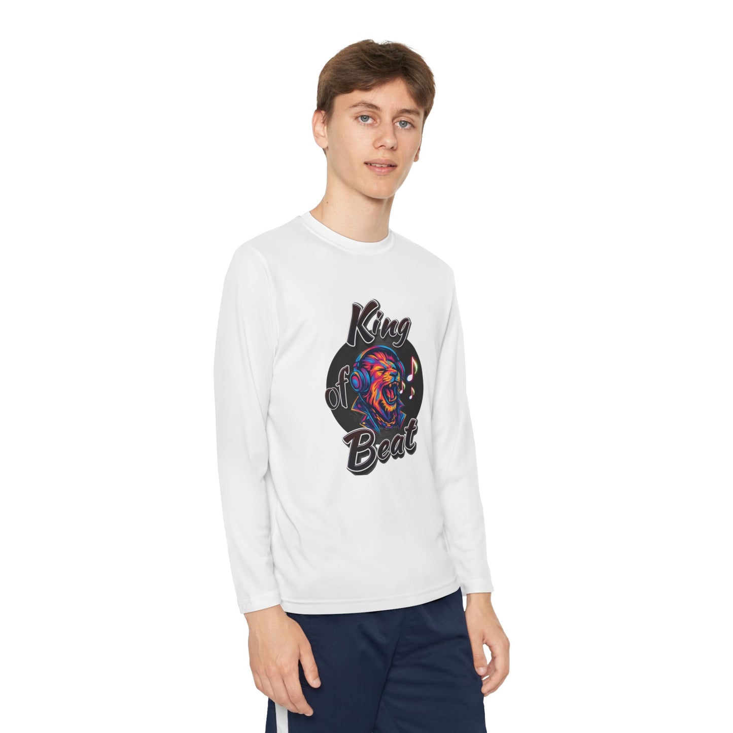 King of Beat Youth Long Sleeve Tee - Perfect for Young Musicians!