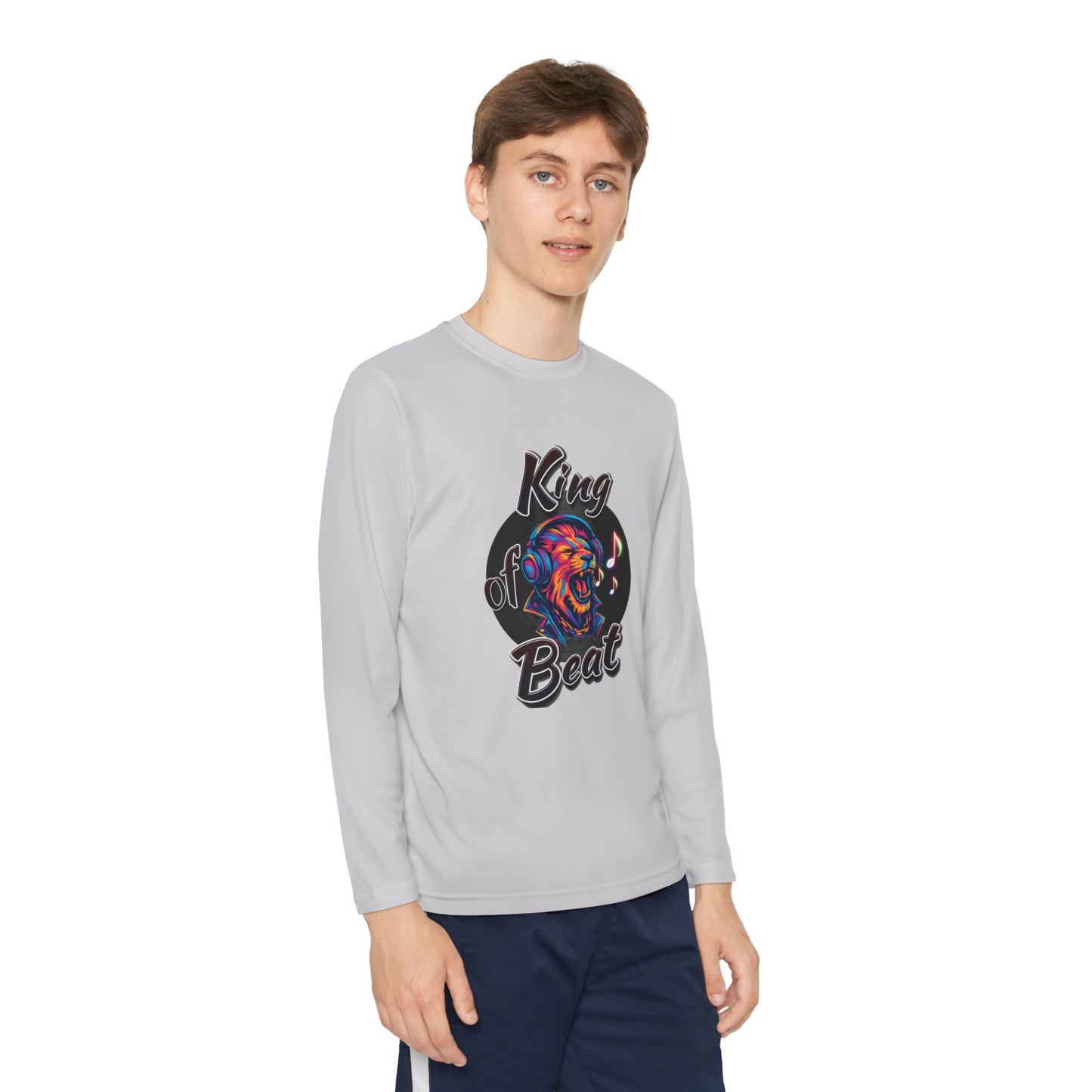 King of Beat Youth Long Sleeve Tee - Perfect for Young Musicians!