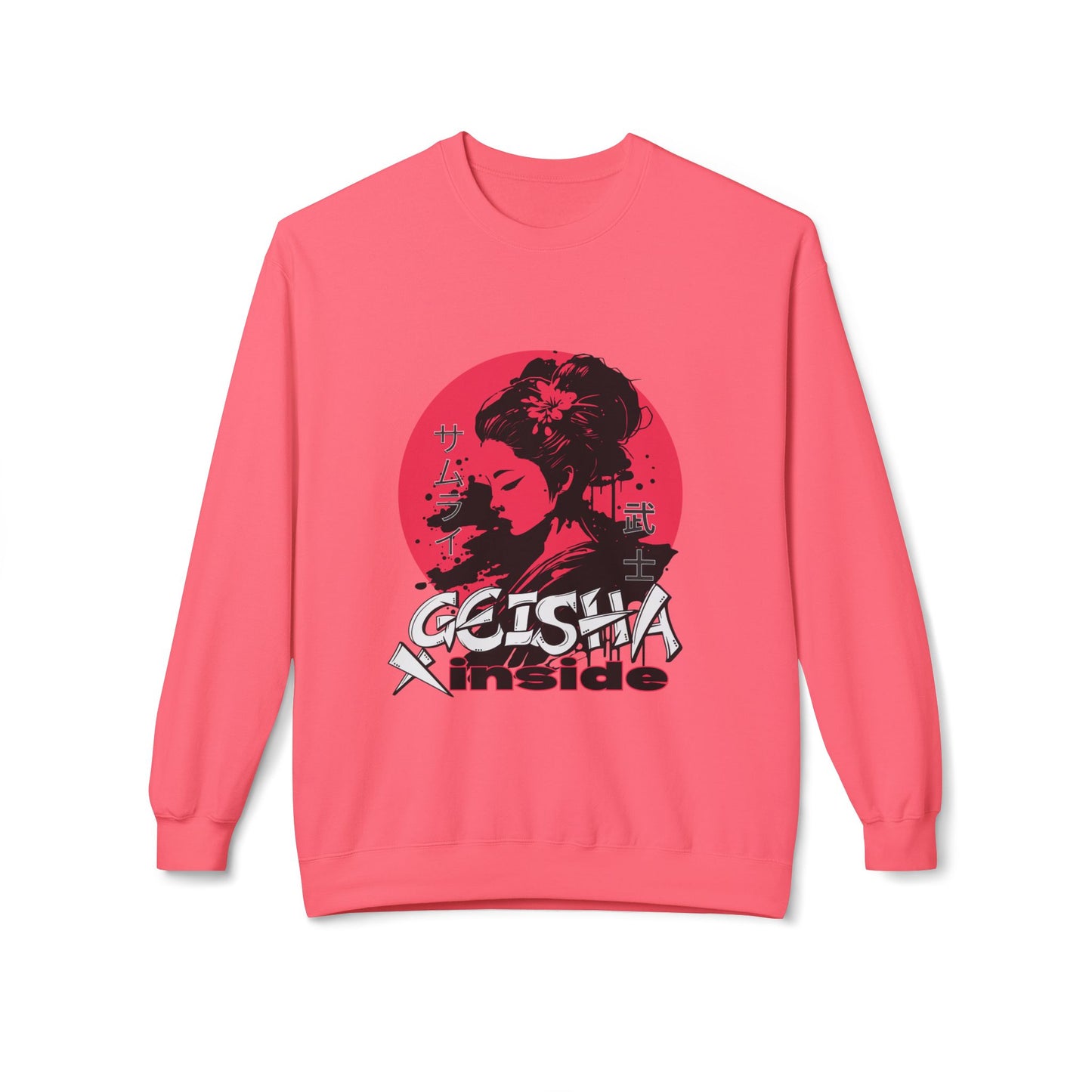 Unisex "Geisha Inside"Fleece Sweatshirt, Cozy