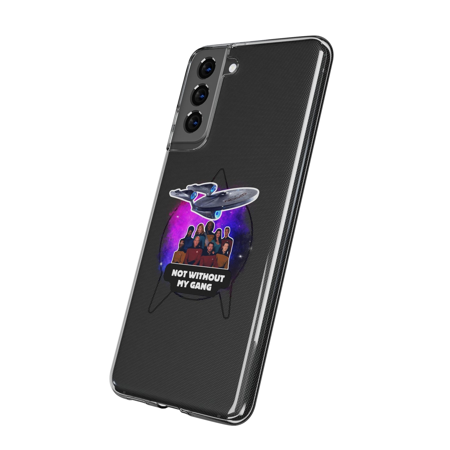 Galaxy-Inspired Soft Phone Case - Not Without My Gang, Star Trek Lovers Handyhülle