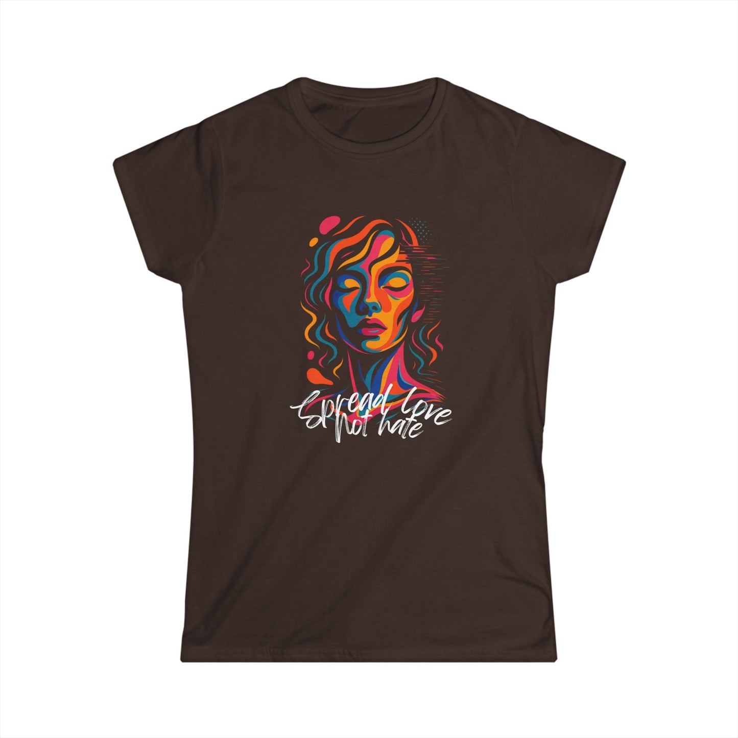 Spread love not hate Artistic T Shirt Colorful Abstract Design