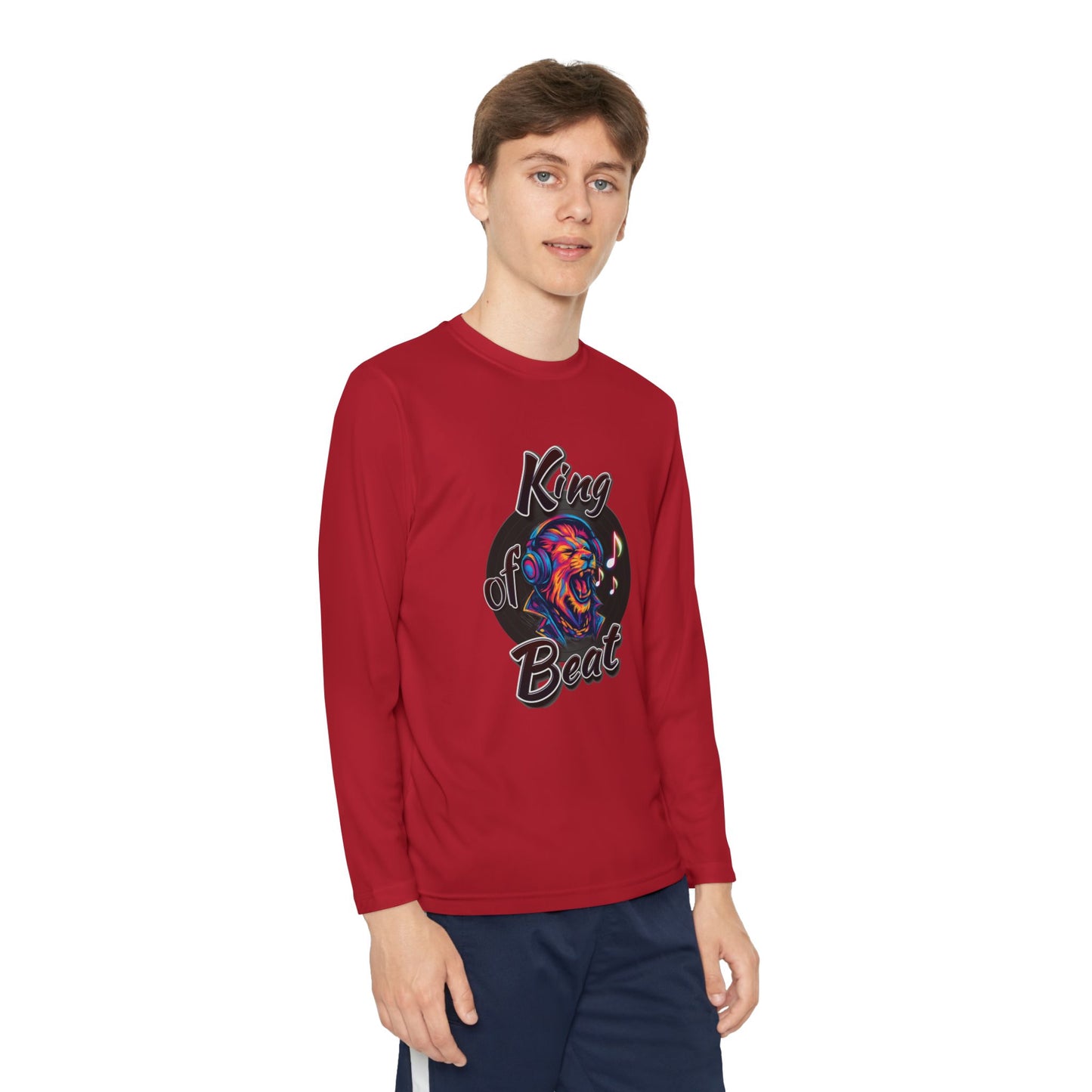 King of Beat Youth Long Sleeve Tee - Perfect for Young Musicians!