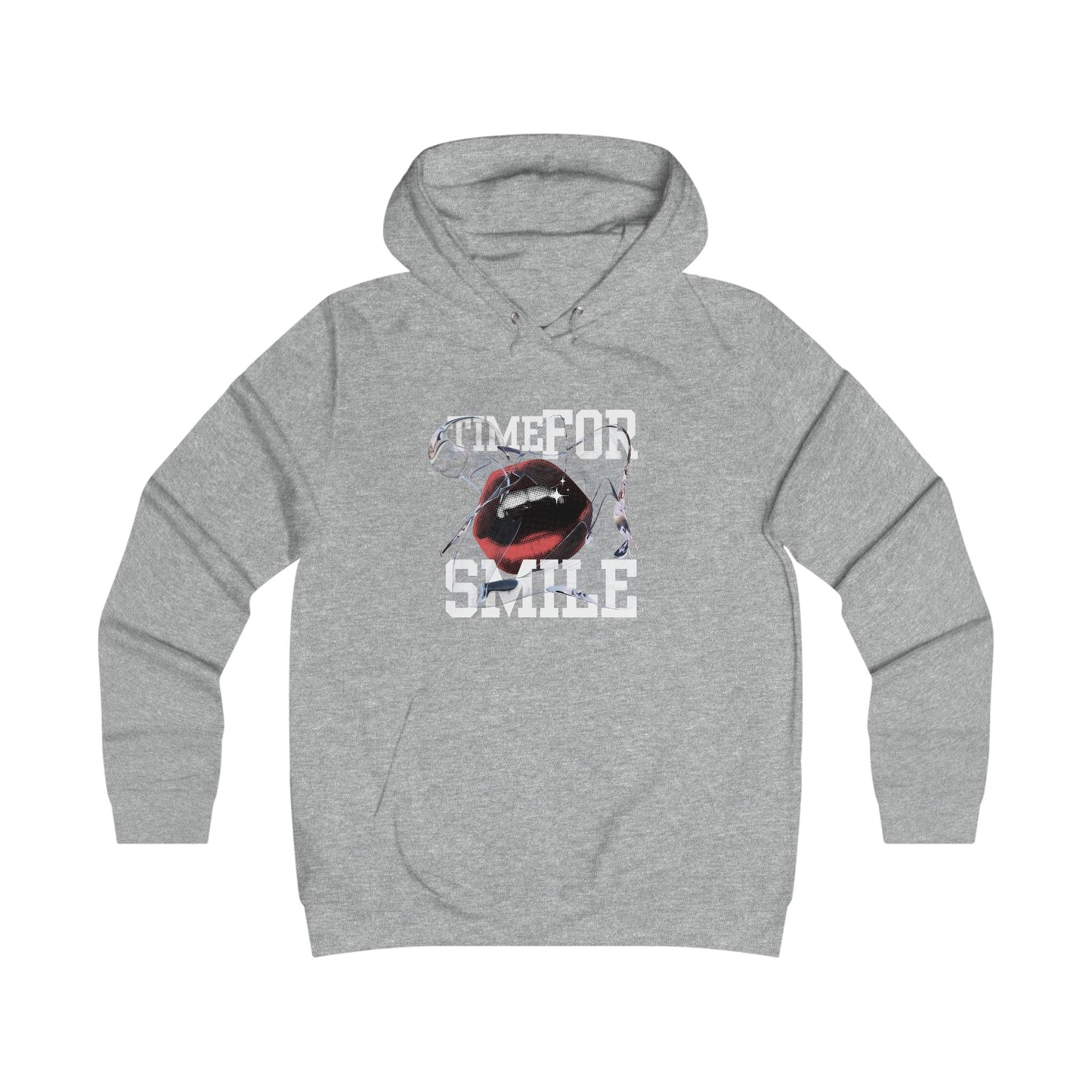 Girlie College Hoodie, Time for Smile
