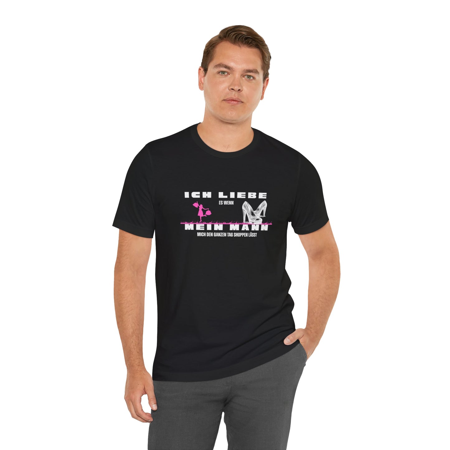 I Love My Husband "Shopping" Unisex Jersey Short Sleeve Tee