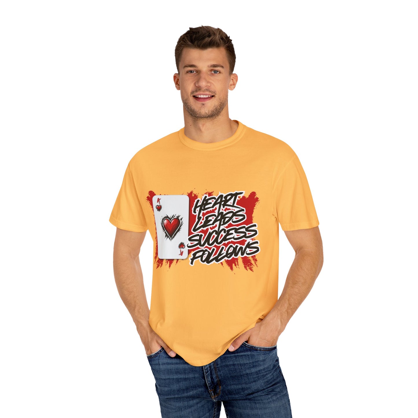Heart Leads Success Unisex Heavy Cotton Tee | Graphic Tee | Casual Wear | Gift for Gamers | Inspirational Fashion | Streetwear