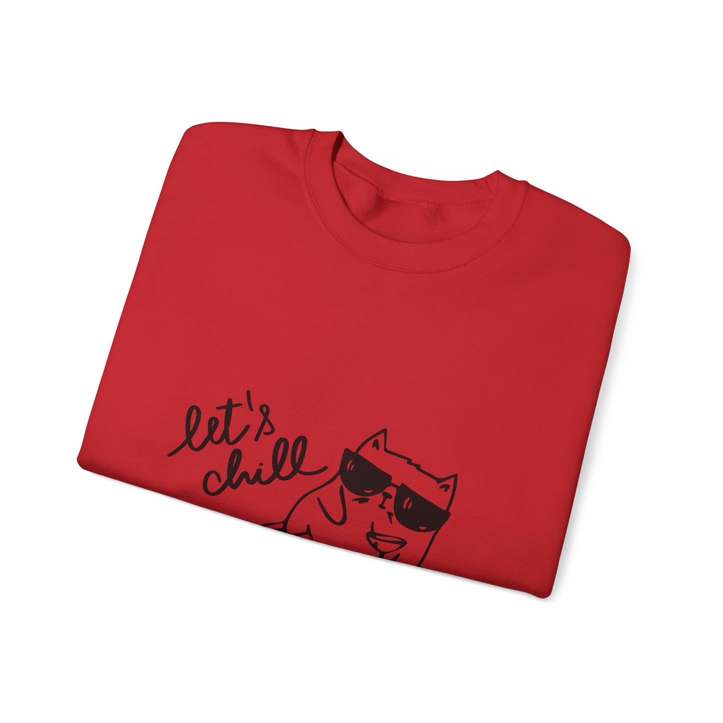 Let's Chill Cat Sweatshirt - Unisex Garment-Dyed Pullover for Cozy Days