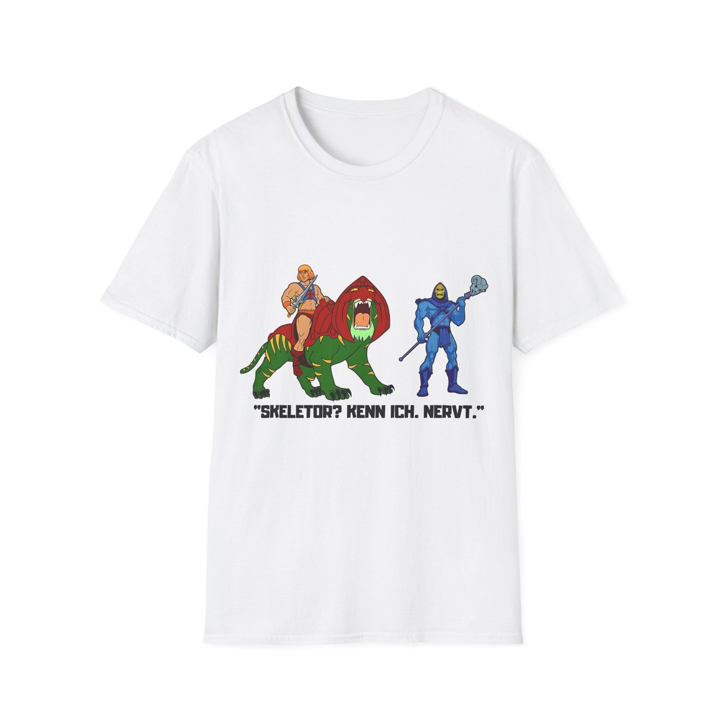 He-Man Retro Graphic Tee, Unisex Softstyle Shirt for Fans, Vintage Cartoon Apparel, Gift for Geeks, Nostalgic T-Shirt