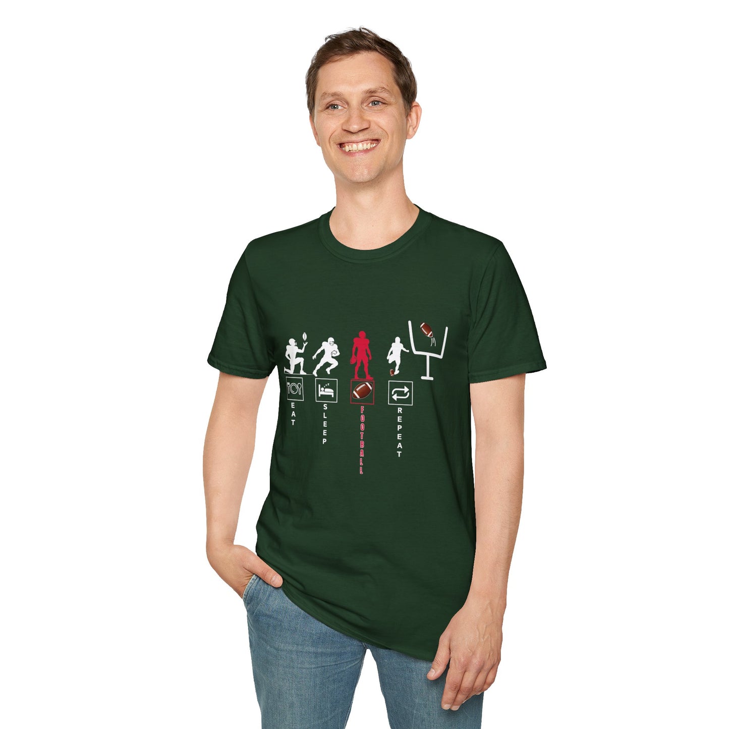 Football Life Unisex T-Shirt - Eat, Sleep, Football, Repeat