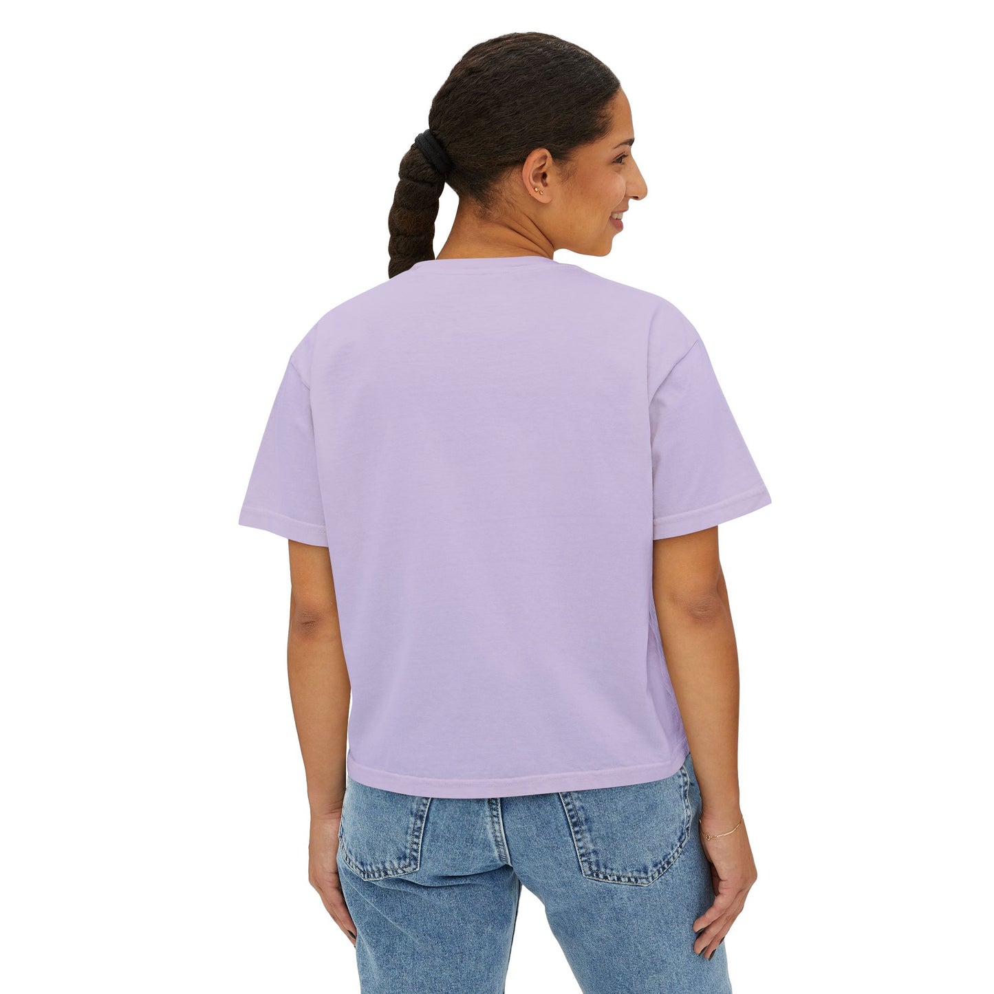 Women's Boxy Tee - "Within Darkness, There is Light" Cozy Cartoon Tee Anime