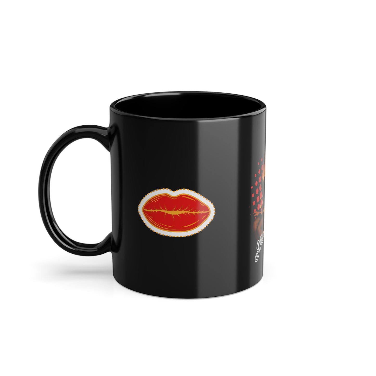 Vintage Inspired Black Coffee Mug - "Yes Daddy" Cup