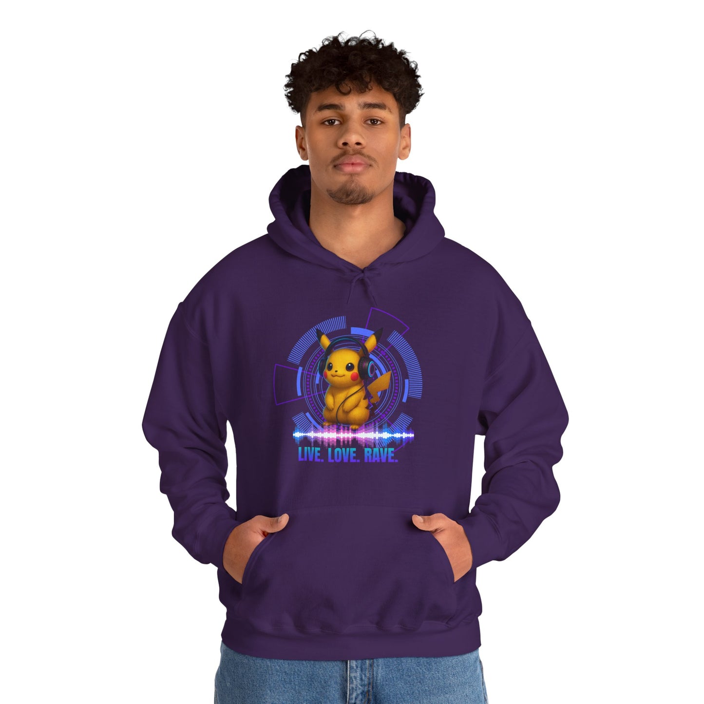 Rave Hoddie, Live Love Rave - Techno - Pokemon