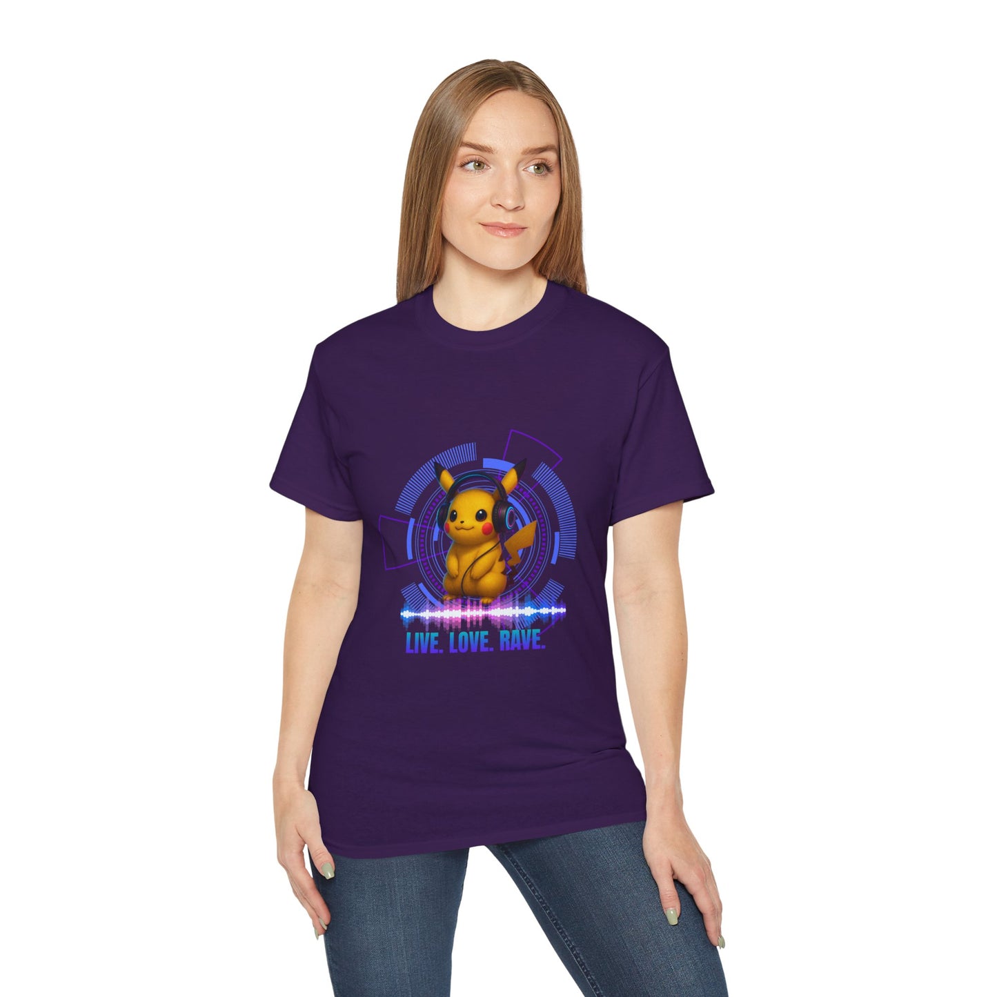 Rave T-Shirt, Fun Music Shirt, Live Love Rave - Techno - Pokemon