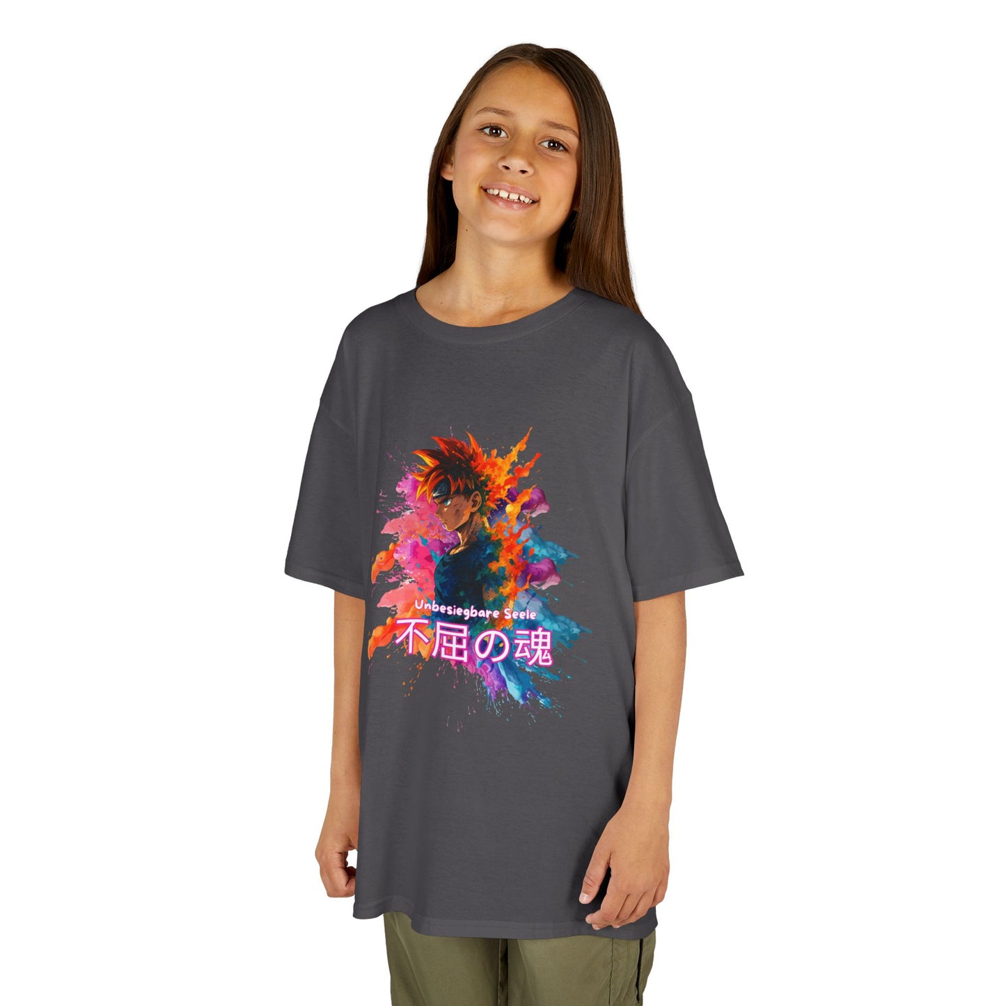 "unbesiegbare Seele" Vibrant Kids Jersey Tank Top - Colorful Anime Design