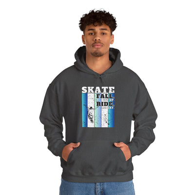 Skateboarding Warmup Hoodie - 'Skate Fall Get Up Ride Repeat' Design