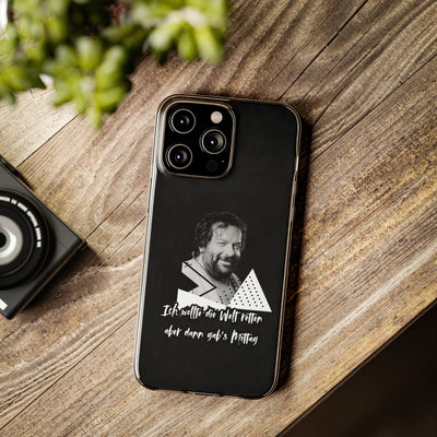 Handyhülle Unique Phone Cover, Ich wollte die Welt retten, dann gabs Mittag