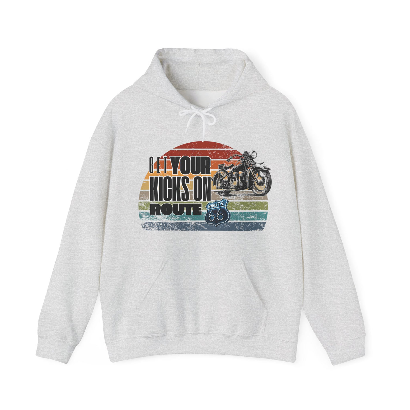 Retro Motorcycle Adventure Hoodie - 'Get Your Kicks On Route 66'