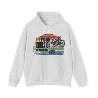 Retro Motorcycle Adventure Hoodie - 'Get Your Kicks On Route 66'