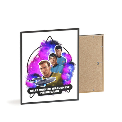 Star Trek Inspired Art Print with Wooden Frame - 'Alles Was Ich Brauch Ist Meine Gang'