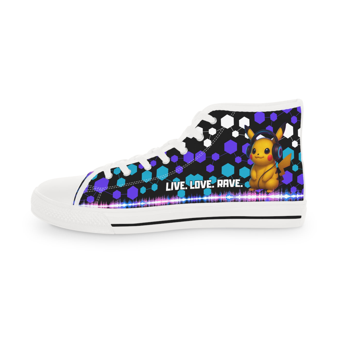 Techno Rave-Chu Pokemon Top Sneakers Footwear for Casual Wear, Gifts, Festivals, Street Style