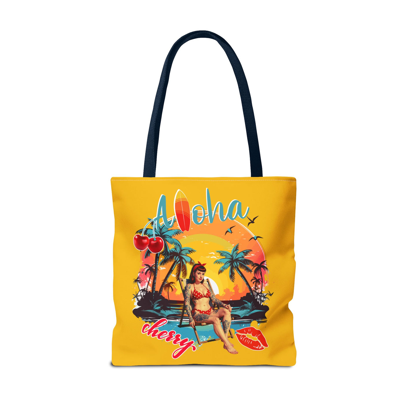 Aloha Cherry Tropical Tote Bag | Beach Accessories, Summer Bag, Travel Tote, Hanging Bag, Beach Bag