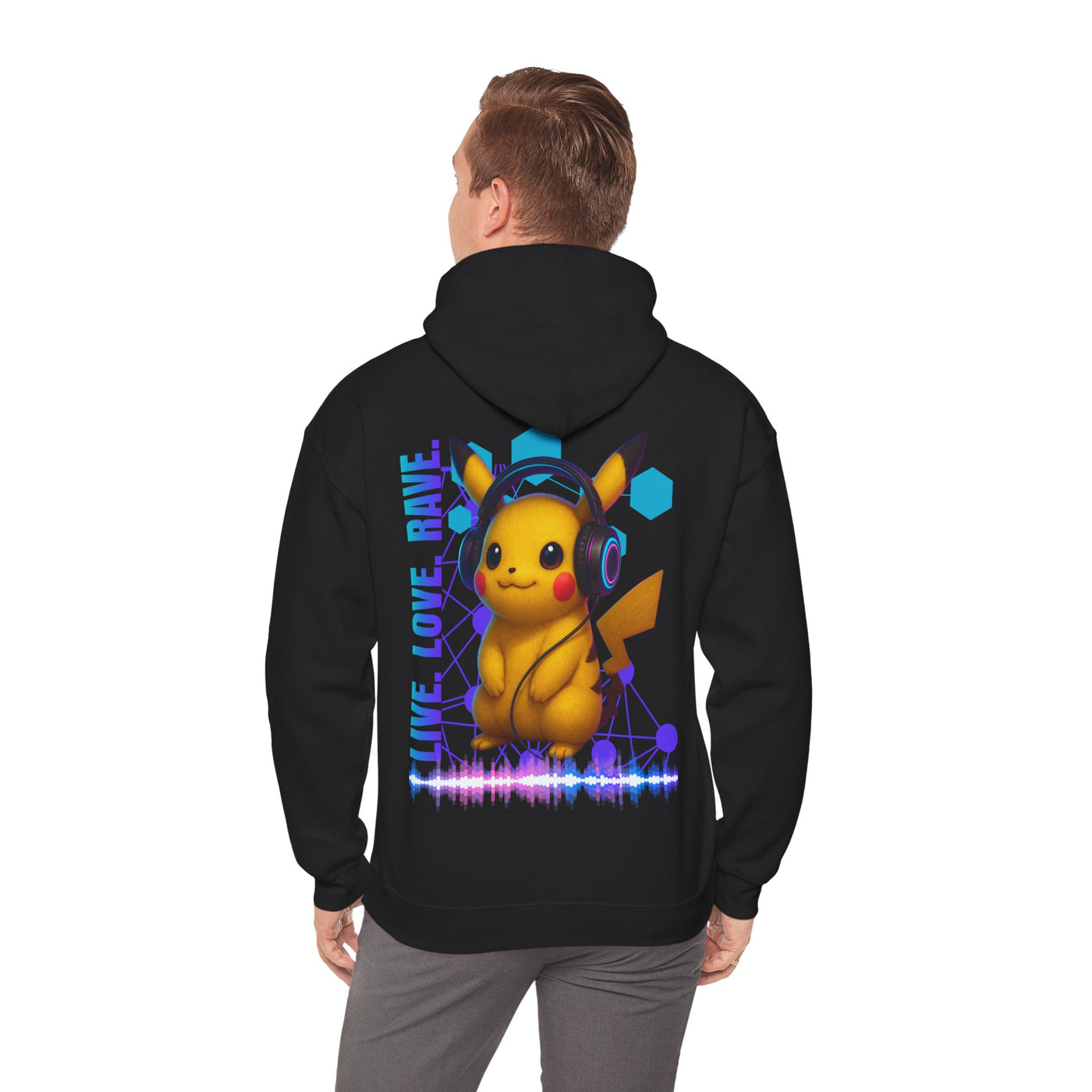Rave Hoddie, Live Love Rave - Techno - Pokemon