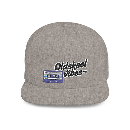 Oldschool Vibes Flat Bill Snapback Cap | Retro Style Hat for Casual Wear