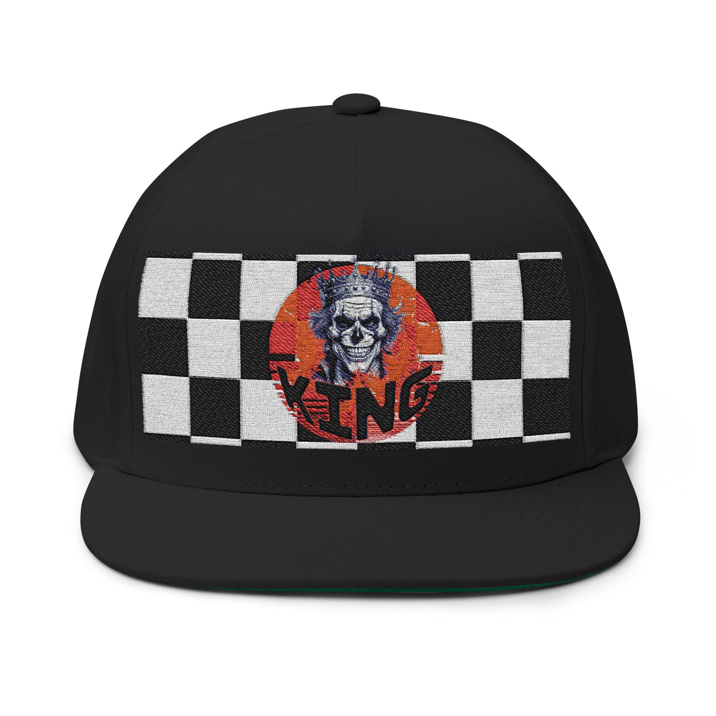 King Embroidered King skull - Flat Bill Cap, Snapback Hat