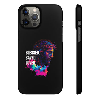 Blessed Saved loved - Snap Case - Jesus