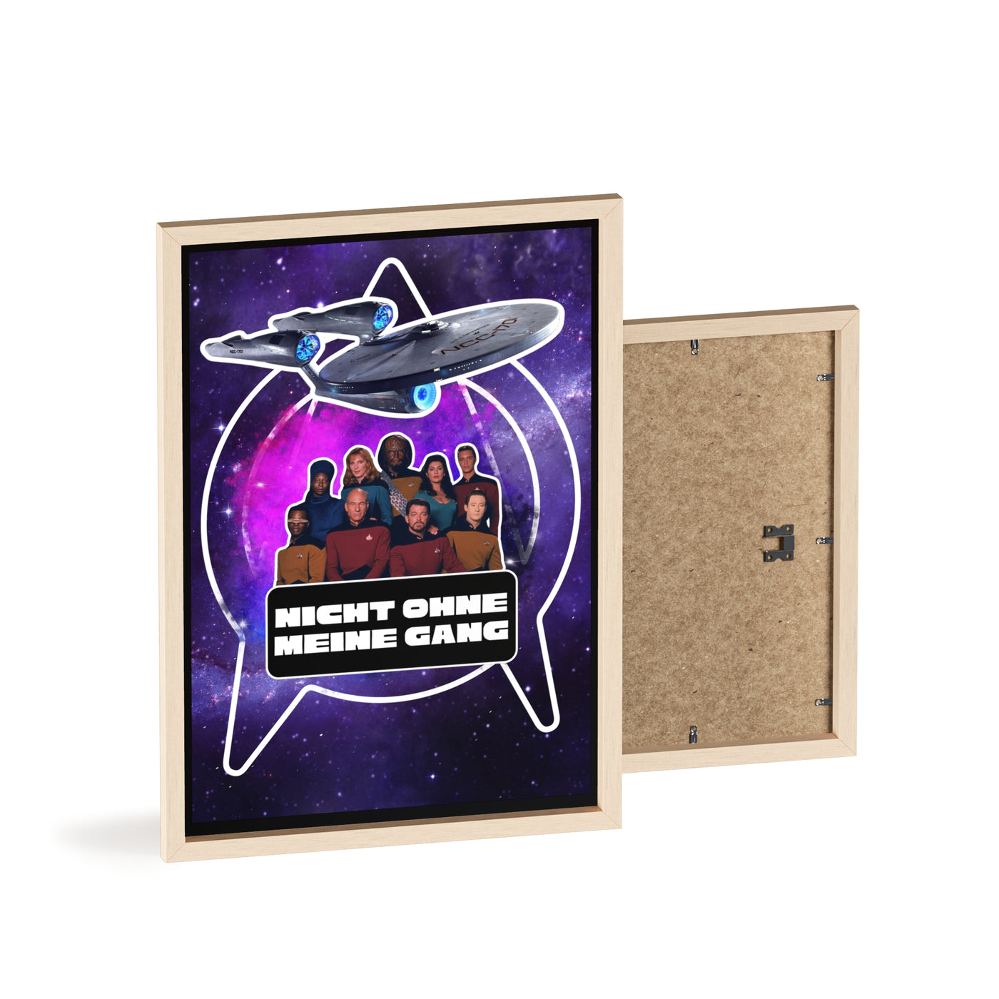 Starship Adventure Poster with Wooden Frame | Sci-Fi Wall Art, Geek Decor,