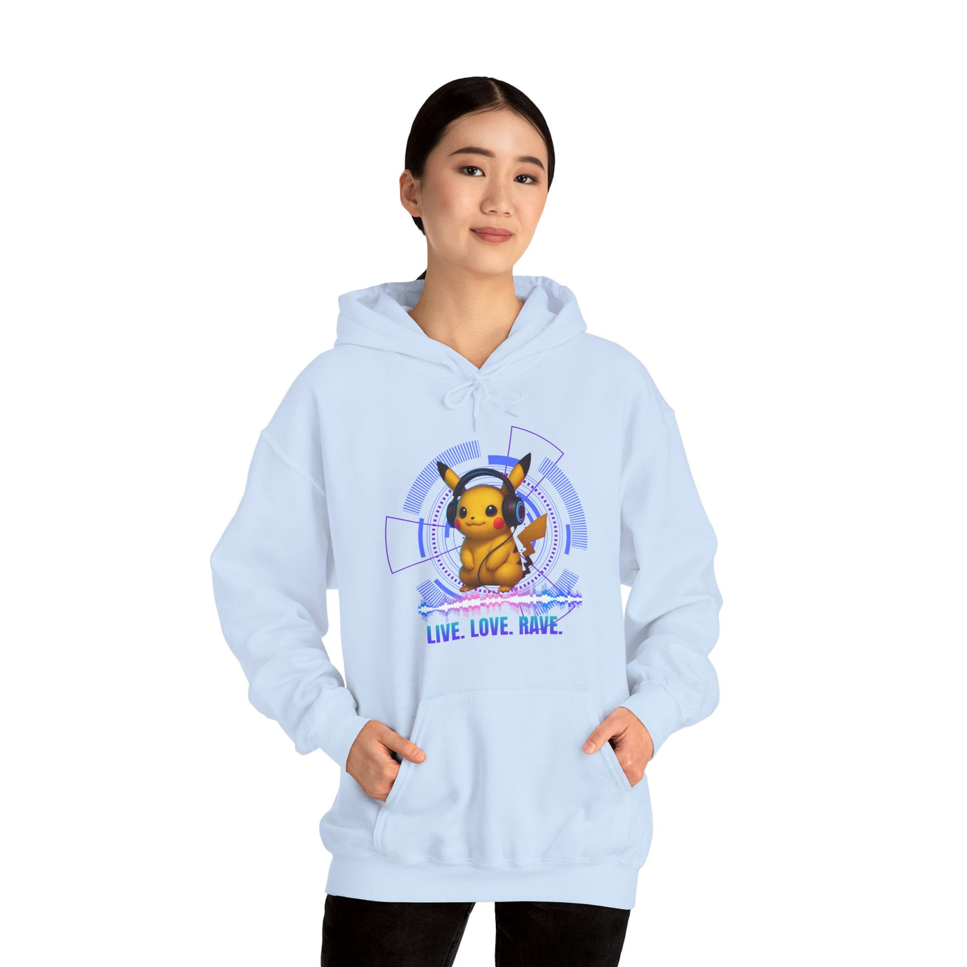 Rave Hoddie, Live Love Rave - Techno - Pokemon