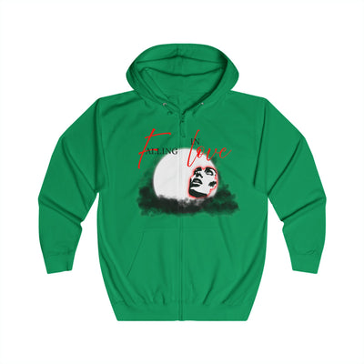 Falling in Love Hoodie, Inspirational Zip-Up, Unisex Sweatshirt